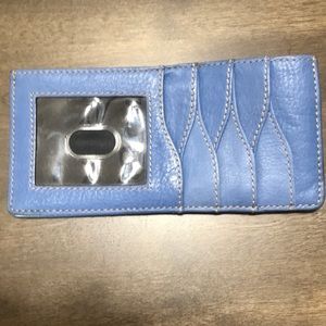 Genuine Leather Slim Wallet, Blue